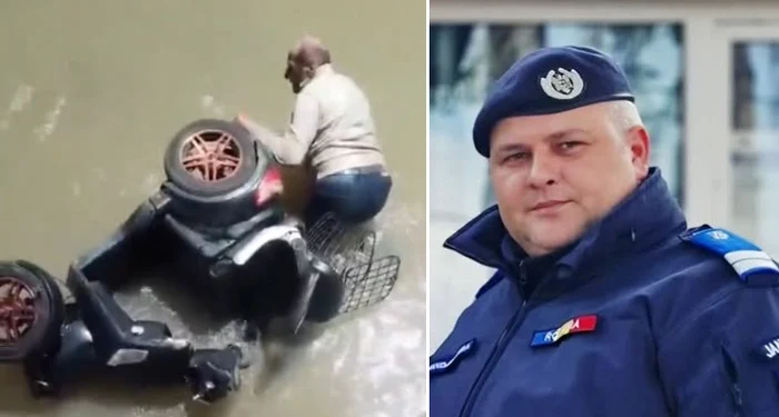 Jandarm-erou, decorat de MAI după ce a salvat de la înec un bătrân de 76 de ani captiv sub un scaun rulant