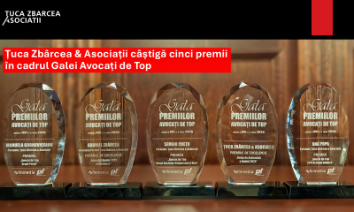Țuca Zbârcea & Asociații câștigă cinci premii la Gala Avocați de Top