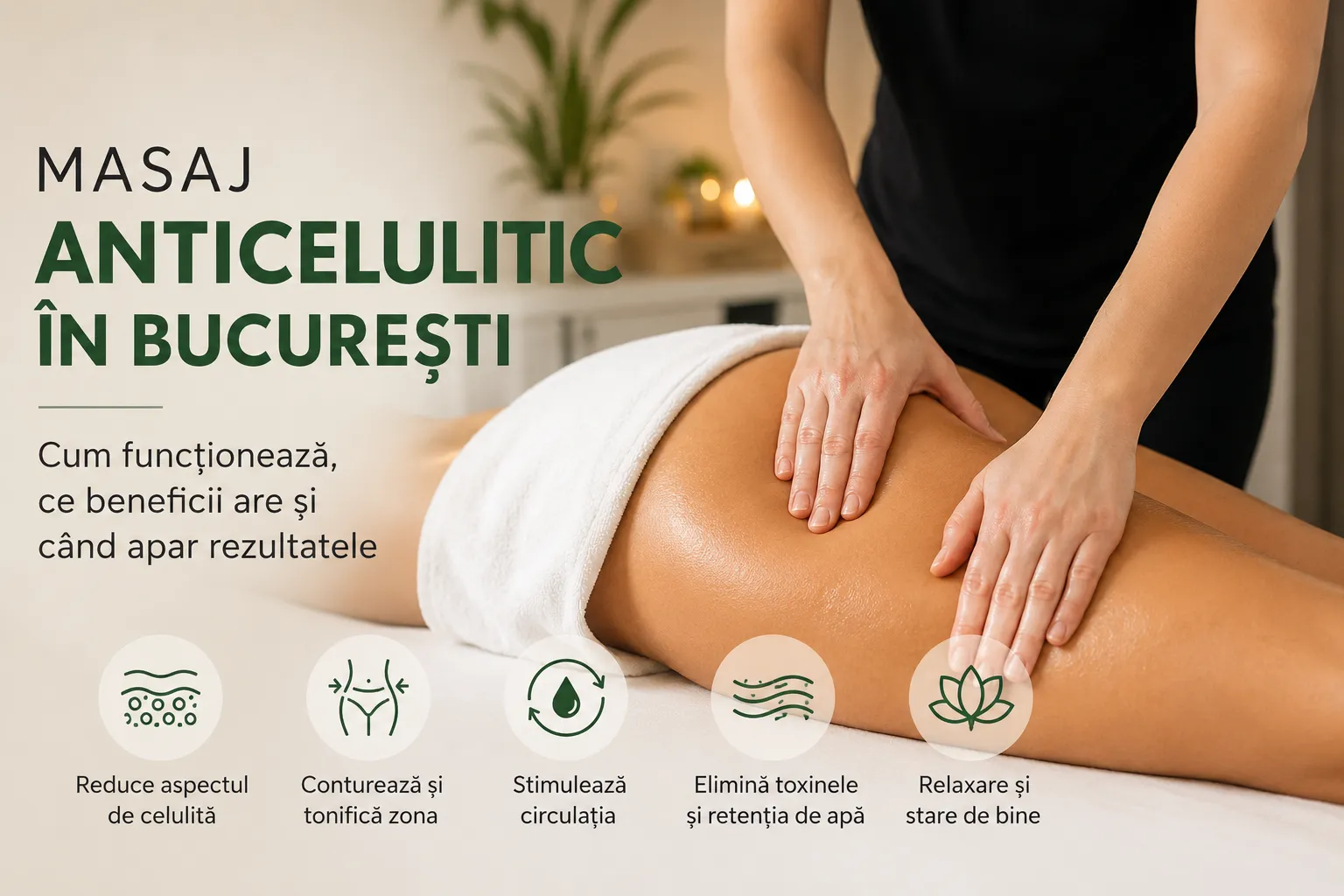 Masaj anticelulitic în București: cum funcționează, ce beneficii are și când apar rezultatele
