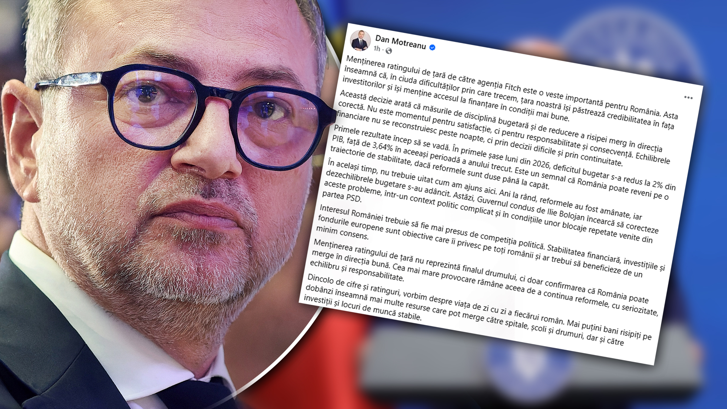 Dan Motreanu, decizia Fitch confirmă încrederea investitorilor în noi