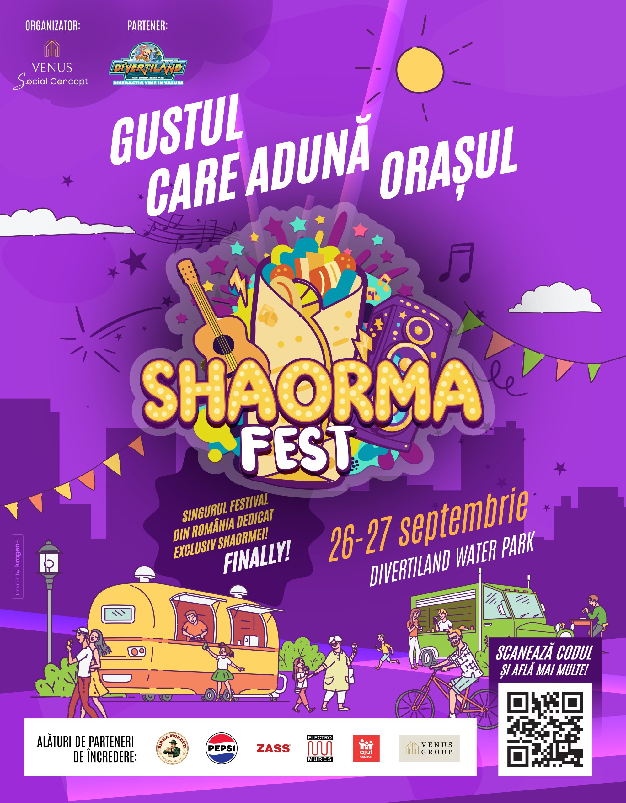 Shaorma Fest 2026: două zile de gastronomie și entertainment la Divertiland Water Park, lângă București, în septembrie