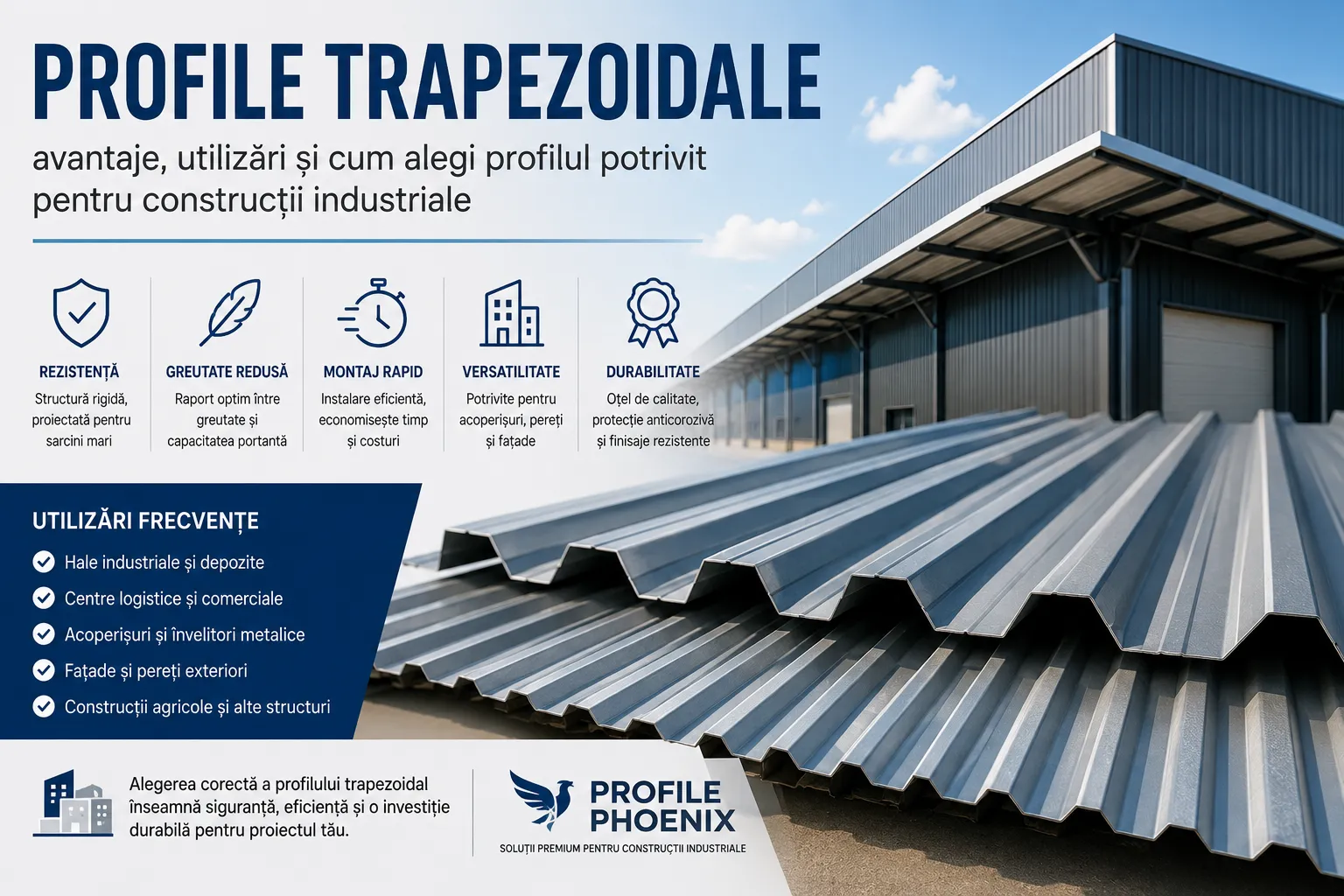 Profile trapezoidale: avantaje, utilizări și cum alegi profilul potrivit pentru construcții industriale