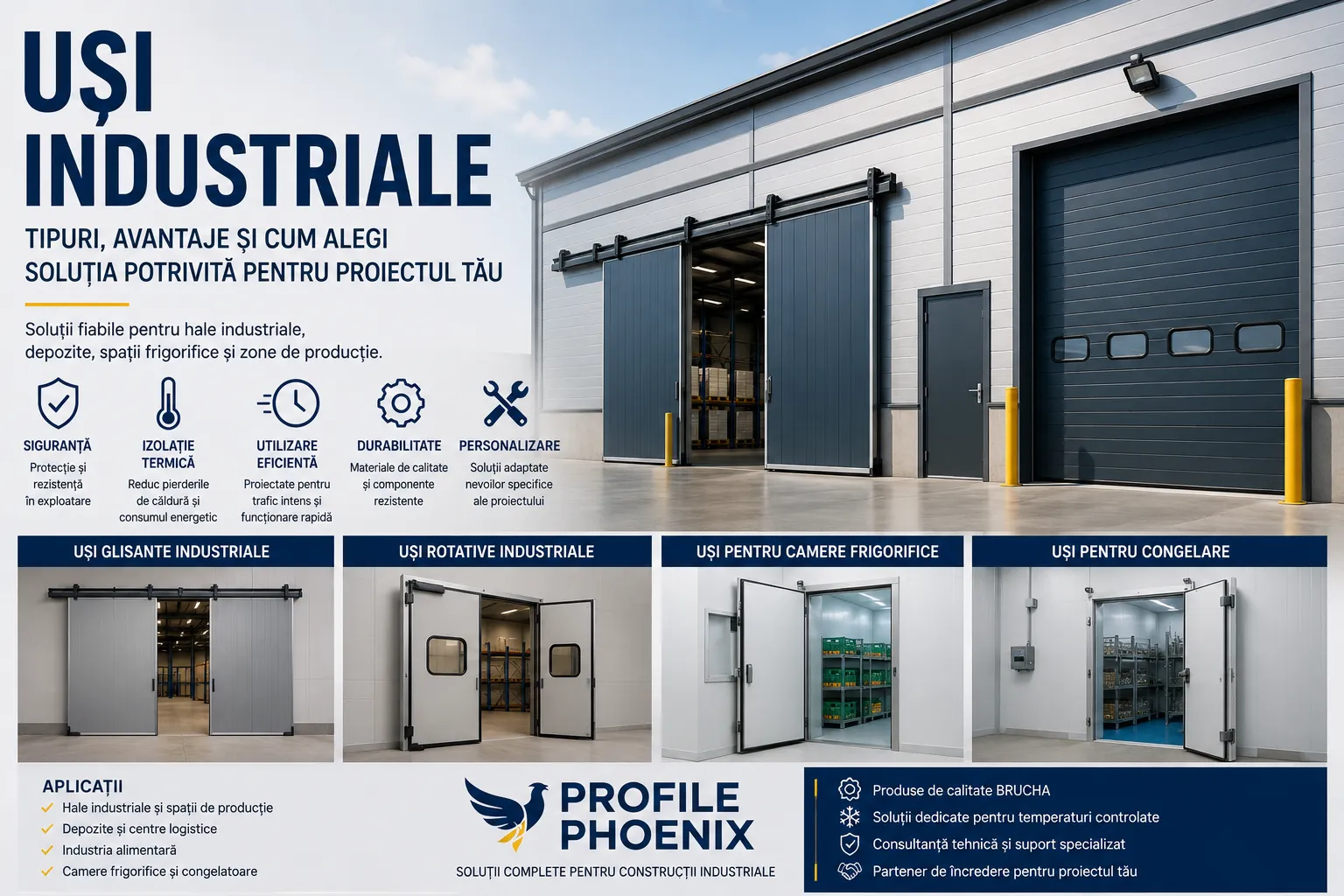 Uși industriale: tipuri, avantaje și cum alegi soluția potrivită pentru proiectul tău