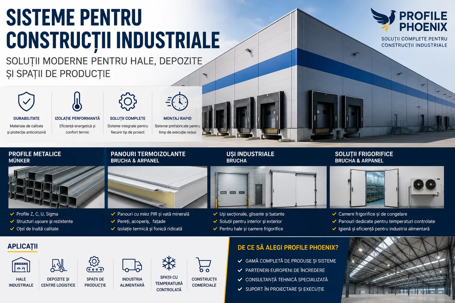 Sisteme pentru construcții industriale: soluții moderne pentru hale, depozite și spații de producție