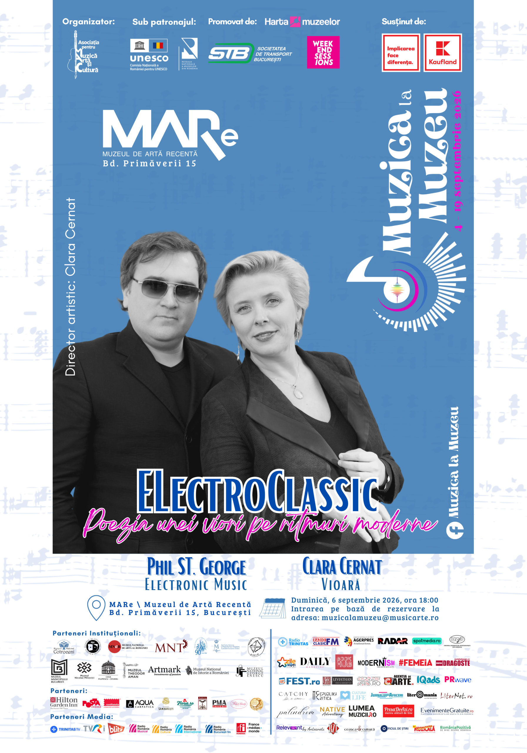 Evenimente gratuite București azi: ELECTROCLASSIC, cu Clara Cernat și Phil St. George, la MARe