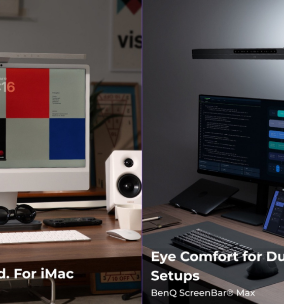 BenQ extinde gama ScreenBar cu ScreenBar Max și iScreenBar, două soluții pentru spațiile de lucru moderne