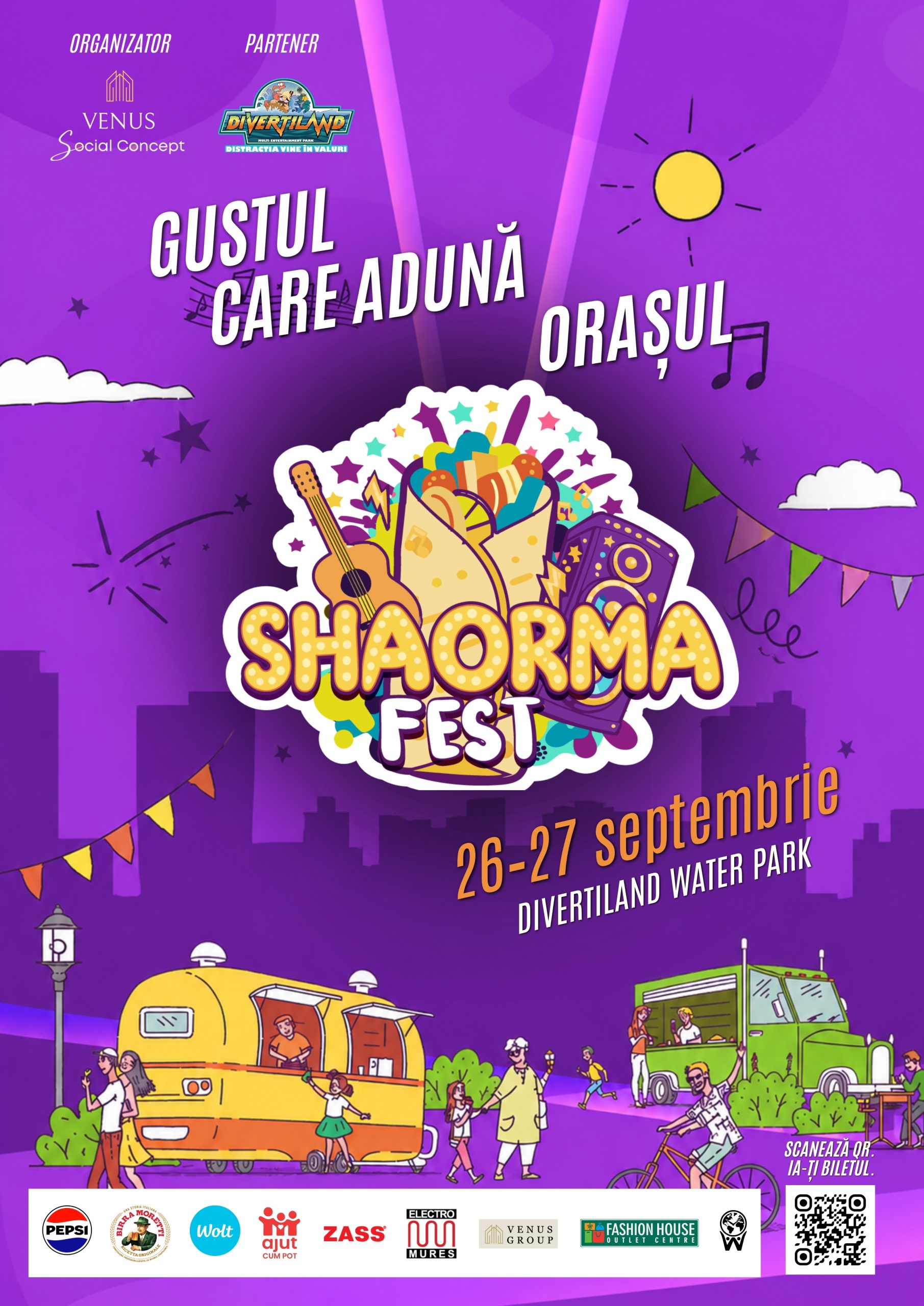 Shaorma Fest, pe 26–27 septembrie la Divertiland Water Park: competiție pentru cea mai bună shaorma, stand-up și muzică live