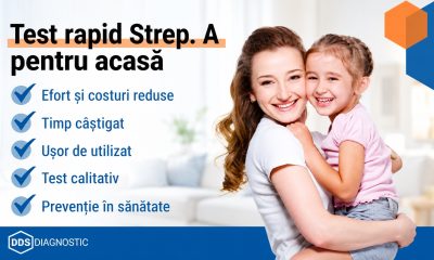 Testarea pentru Strep A devine disponibilă și la domiciliu prin noul autotest DDS Diagnostic