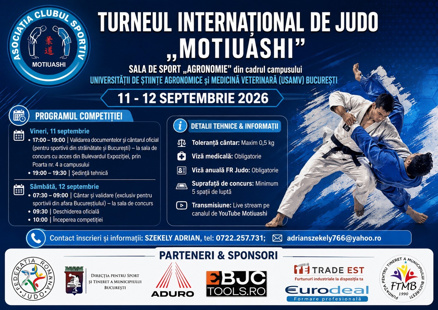 Aproximativ 800 de tineri judoka, din patru țări, la Turneul Internațional de Judo „Motiuashi” de la București