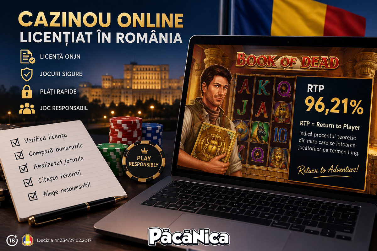 Cum alegi un cazinou online licențiat în România și ce arată RTP-ul la Book of Dead?