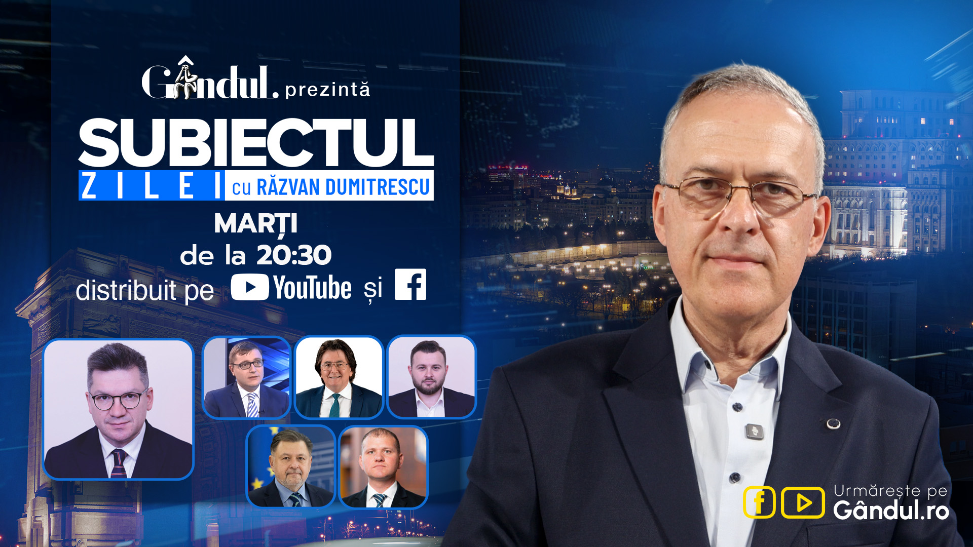 „Subiectul Zilei cu Răzvan Dumitrescu” începe marți, 20 octombrie, de la ora 20:30, live pe Gândul. În exclusivitate, Mihail Neamțu, analiza Guvernulului Niculescu. Cine câștigă și cine pierde în noul joc politic